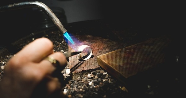 All of our two tone wedding rings and two tone engagement rings are handmade in our Santa Fe studio.